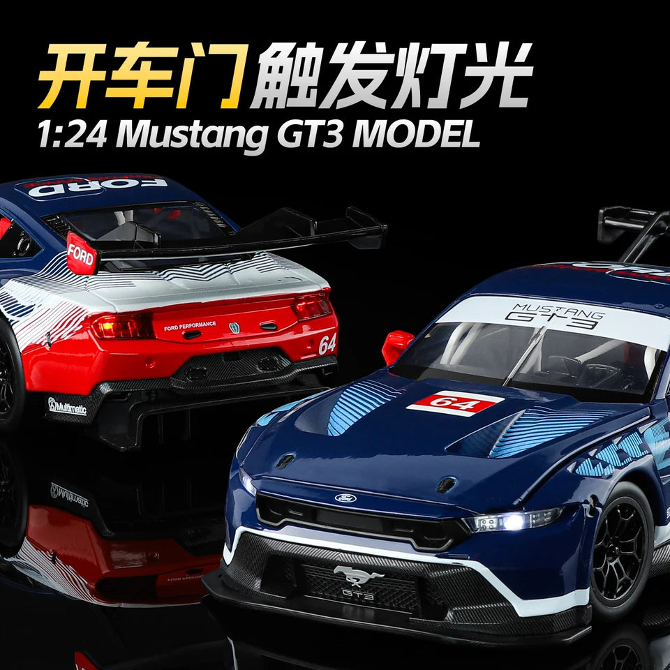 CCA Official authorized 1:24 Static Ford Mustang GT3 Decals Version Alloy car Model Exquisite Toy car boys Gift  collectibles