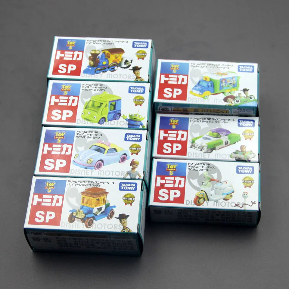 In Stock Original TOMY Disney Toy Story 5 Parade Car 092018 Diecast Alloy Mini Car Model 1/64 Vehicle Collectible Gift Toy
