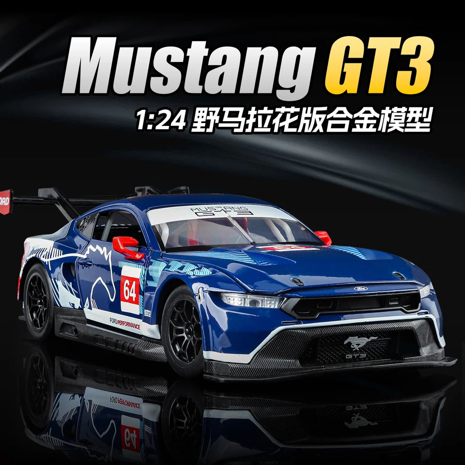 CCA Official authorized 1:24 Static Ford Mustang GT3 Decals Version Alloy car Model Exquisite Toy car boys Gift  collectibles