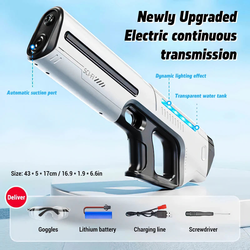 Children's Fully Automatic Water Storage Gun Large Capacity Electric Water Absorbing Toy Gun Summer Outdoor Water Toy Gift