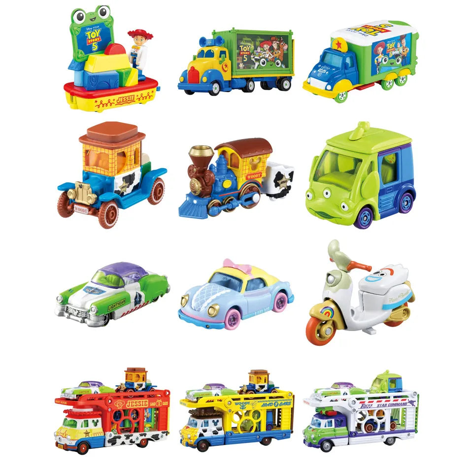 In Stock Original TOMY Disney Toy Story 5 Parade Car 092018 Diecast Alloy Mini Car Model 1/64 Vehicle Collectible Gift Toy