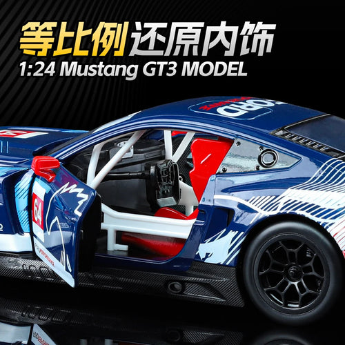 CCA Official authorized 1:24 Static Ford Mustang GT3 Decals Version Alloy car Model Exquisite Toy car boys Gift  collectibles